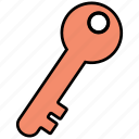 door, key, lock, open icon