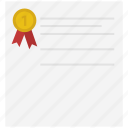 document, file, medal, paper, text icon
