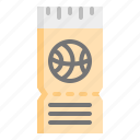 ticket, ball, basketball, coupon, match, game, sport