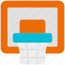 backboard, hoop, basket, net, basketball, sport, ball
