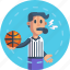 sports, whistle, referee, ball, basketball 