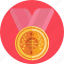 reward, prize, gold medal, basketball, round medal, award, medal 