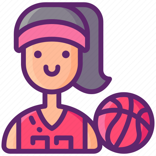 Basketball, female, player icon - Download on Iconfinder