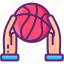 ball, basketball, held 