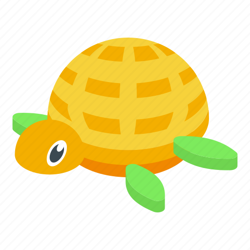Turtle, bath, toy, isometric icon - Download on Iconfinder