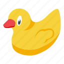 yellow, duck, bath, toy, isometric