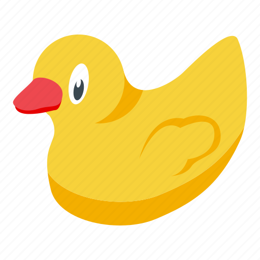 Yellow, duck, bath, toy, isometric icon - Download on Iconfinder