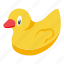 yellow, duck, bath, toy, isometric 