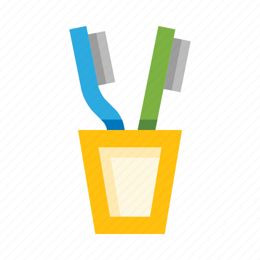 Toothbrushes, family, cup, pot, bathroom icon - Download on Iconfinder