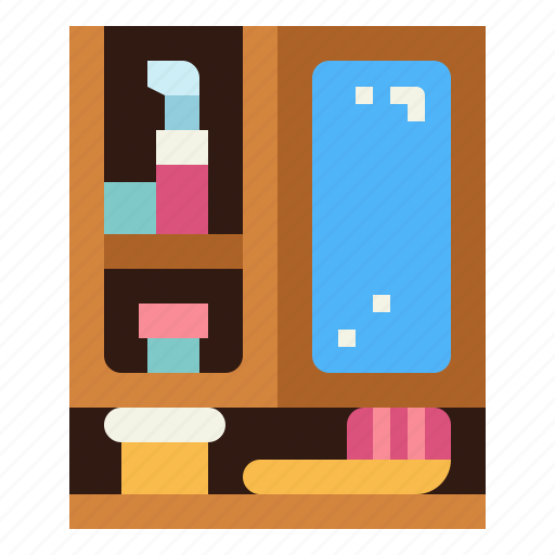 Mirror, shelf, bathroom, furniture, toilet icon - Download on Iconfinder