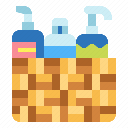 Skincare, basket, bathroom, hygiene, pump icon - Download on Iconfinder