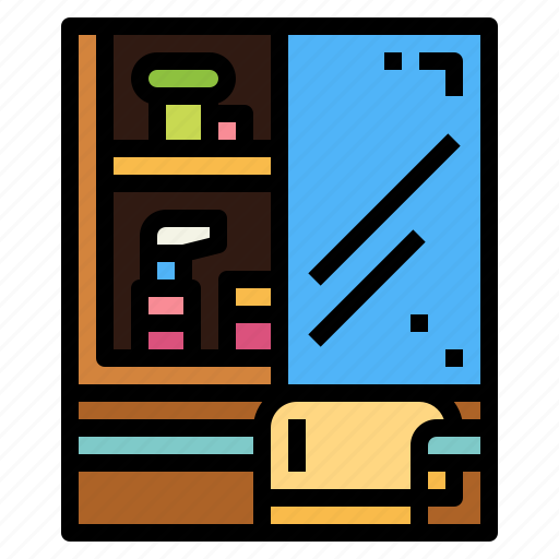 Mirror, shelf, bathroom, furniture icon - Download on Iconfinder