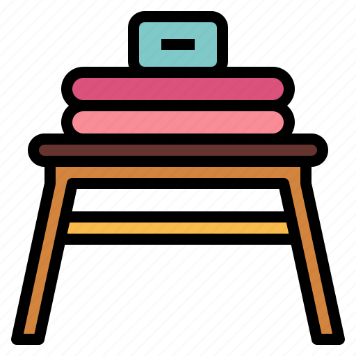 Stool, towel, furniture, bathroom, table icon - Download on Iconfinder