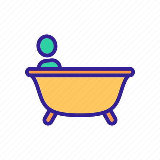Bath, bathtube, contour, shower, silhouette, toilet, towel icon - Download on Iconfinder