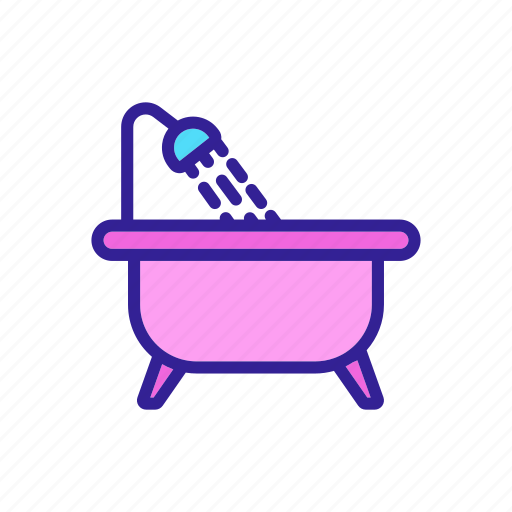 Bath, bathtube, cleaning, contour, laundry, silhouette, water icon - Download on Iconfinder