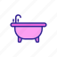 bath, bathtube, contour, silhouette, toilet 