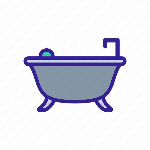 Bath, bathtube, clean, contour, silhouette icon - Download on Iconfinder