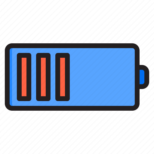 Battery, level, charge, half, power icon - Download on Iconfinder