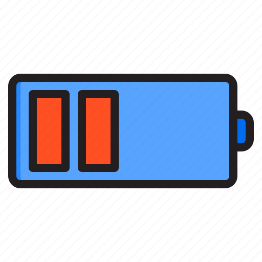 Battery, level, half, charge, energy, power icon - Download on Iconfinder