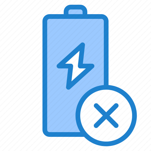 Battery, electricity, delete, charge, energy icon - Download on Iconfinder