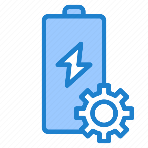 Battery, electricity, gear, charge, setting icon - Download on Iconfinder