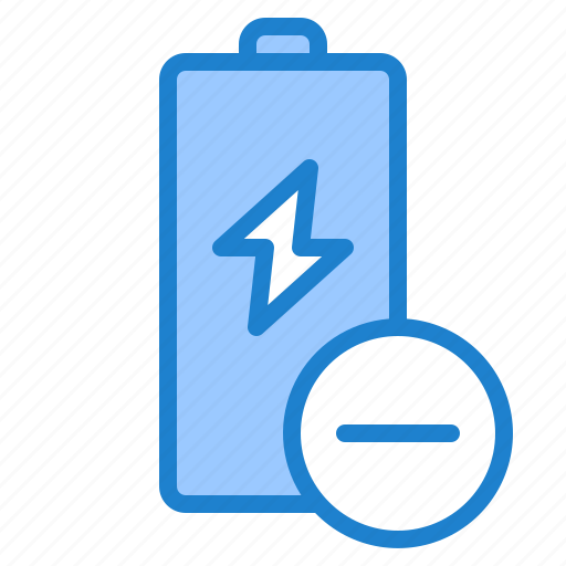 Battery, electricity, minus, charge, energy icon - Download on Iconfinder