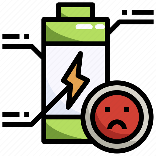 Low, battery, level, sad, energy, power icon - Download on Iconfinder