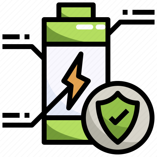 Protected, electronics, secure, battery, shield icon - Download on Iconfinder