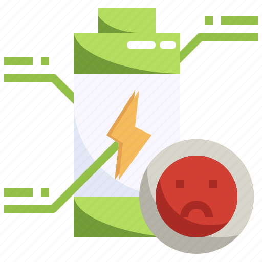 Low, battery, level, sad, energy, power icon - Download on Iconfinder