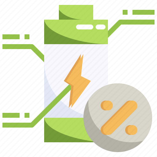 Percent, energy, battery, status, electronics icon - Download on Iconfinder