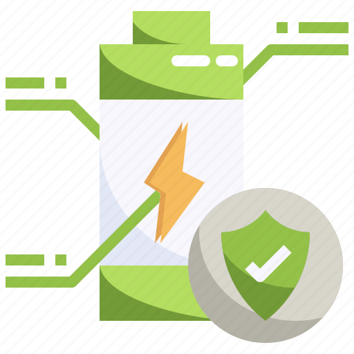 Protected, electronics, secure, battery, shield icon - Download on Iconfinder