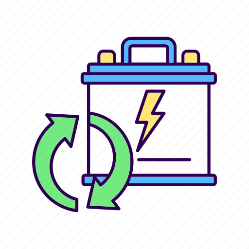 Battery, recycling, car accumulator, lead acid battery icon - Download on Iconfinder