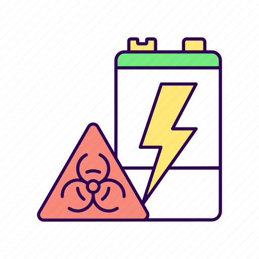 Battery, recycling, chemical hazard, toxic material icon - Download on Iconfinder