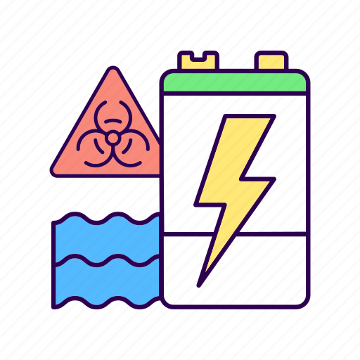 Battery, recycling, water pollution, treatment station icon - Download on Iconfinder