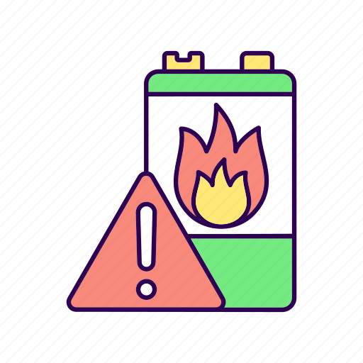 Battery, recycling, flammability, danger awareness icon - Download on Iconfinder