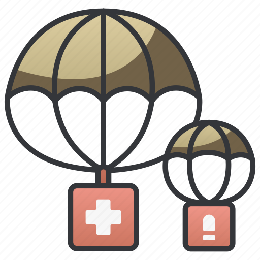 Air, airplane, army, drop, military, parachute, supply icon - Download on Iconfinder
