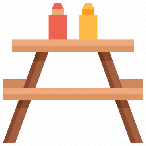 Bench, summer, table, wooden icon - Download on Iconfinder