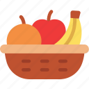 fruit basket, food basket, harvest, fresh, gardening, organic, fruits