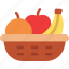 fruit basket, food basket, harvest, fresh, gardening, organic, fruits 