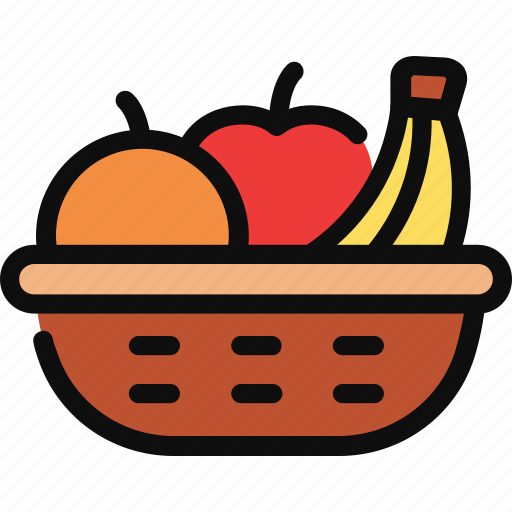 Fruit basket, food basket, harvest, fresh, gardening, organic, fruits icon - Download on Iconfinder