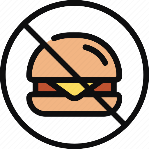 No junk food, dietary, unhealthy food, prohibition, no fast food, burger, diet icon - Download on Iconfinder