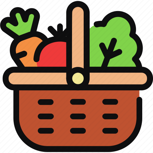 Vegetable basket, organic, vegetarian, veggies, harvest, vegan, vegetables icon - Download on Iconfinder