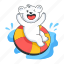 lifebuoy, safety float, safety ring, beach bear, summer bear 