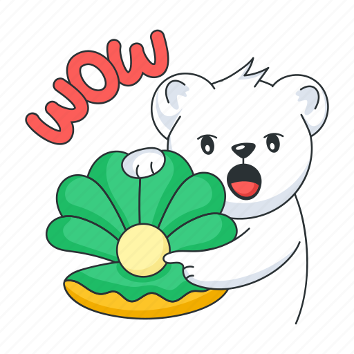 Pearl shell, scallop shell, cute bear, nacre shell, pearl oyster icon - Download on Iconfinder