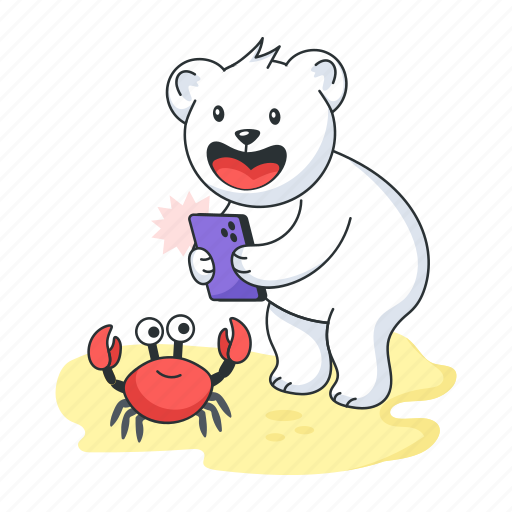 Taking picture, crab photography, mobile photography, beach photography, bear mobile icon - Download on Iconfinder