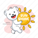 sunshine, beach bear, summer bear, happy bear, cute bear