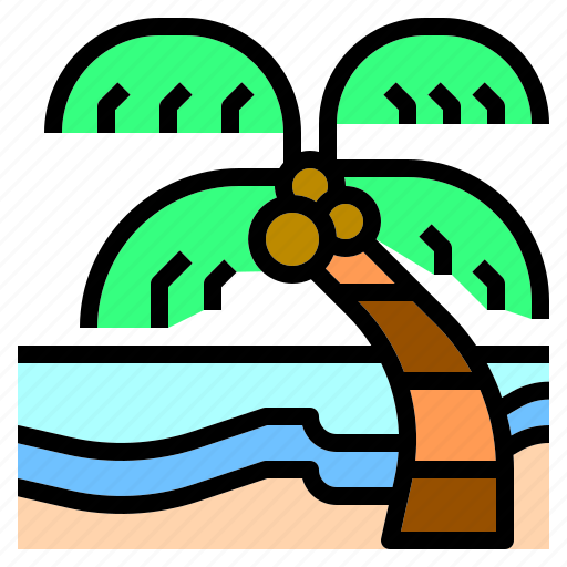 Beach, coconut, island, nature, plam, sea, tree icon - Download on Iconfinder