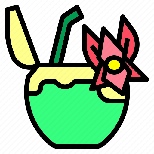 Coconut, drink, flower icon - Download on Iconfinder