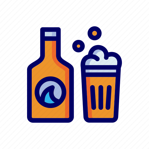 Beer, bottle, glass, drink, beverage, foam, soda icon - Download on Iconfinder