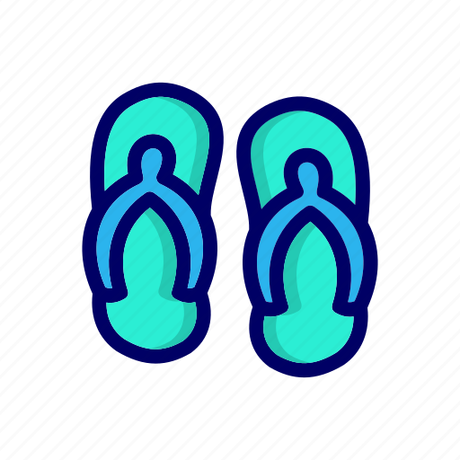 Slippers, flip flops, footwear, sandals, fashion icon - Download on Iconfinder